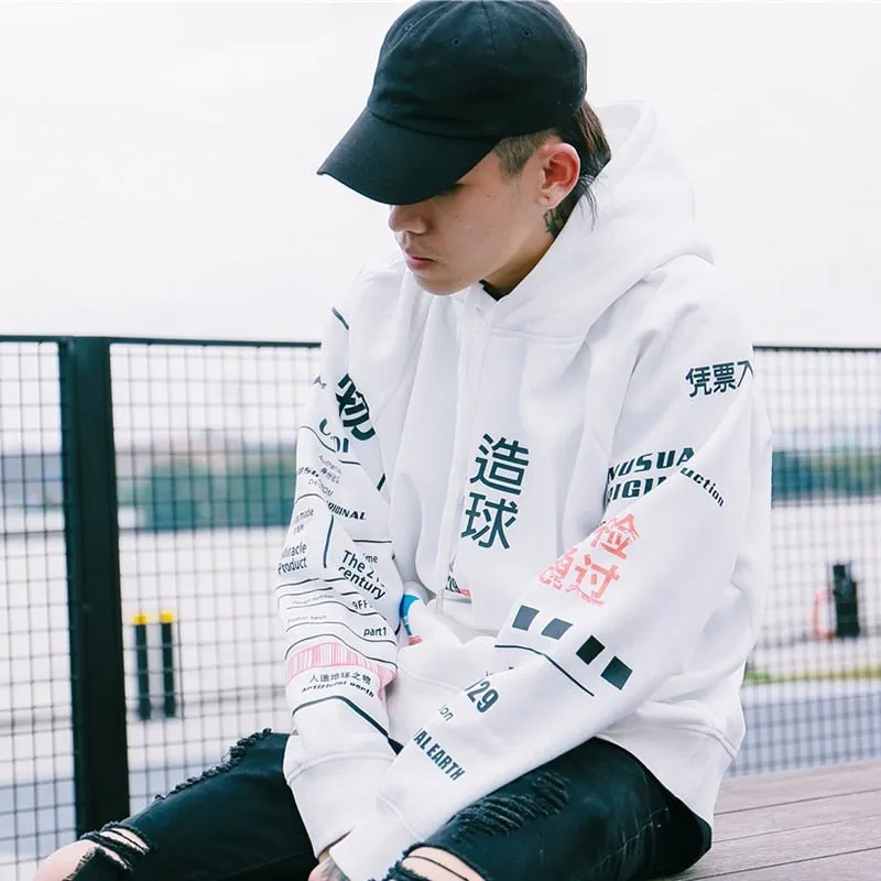 Harajuku Graphic Graffiti Kanji Streetwear Hoodie