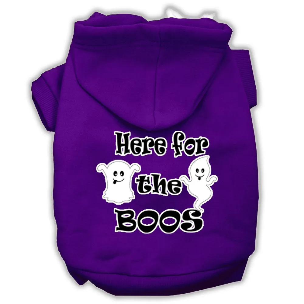 Here For The Boos Screenprint Dog Hoodie Purple S (10)