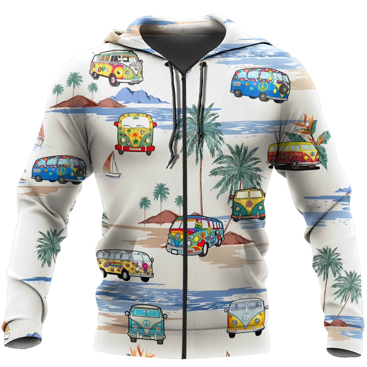 Hippie Beach Aloha All Over Printed Unisex Sweatshirt Hoodie Shirts, Hippie Christmas 3D Shirt