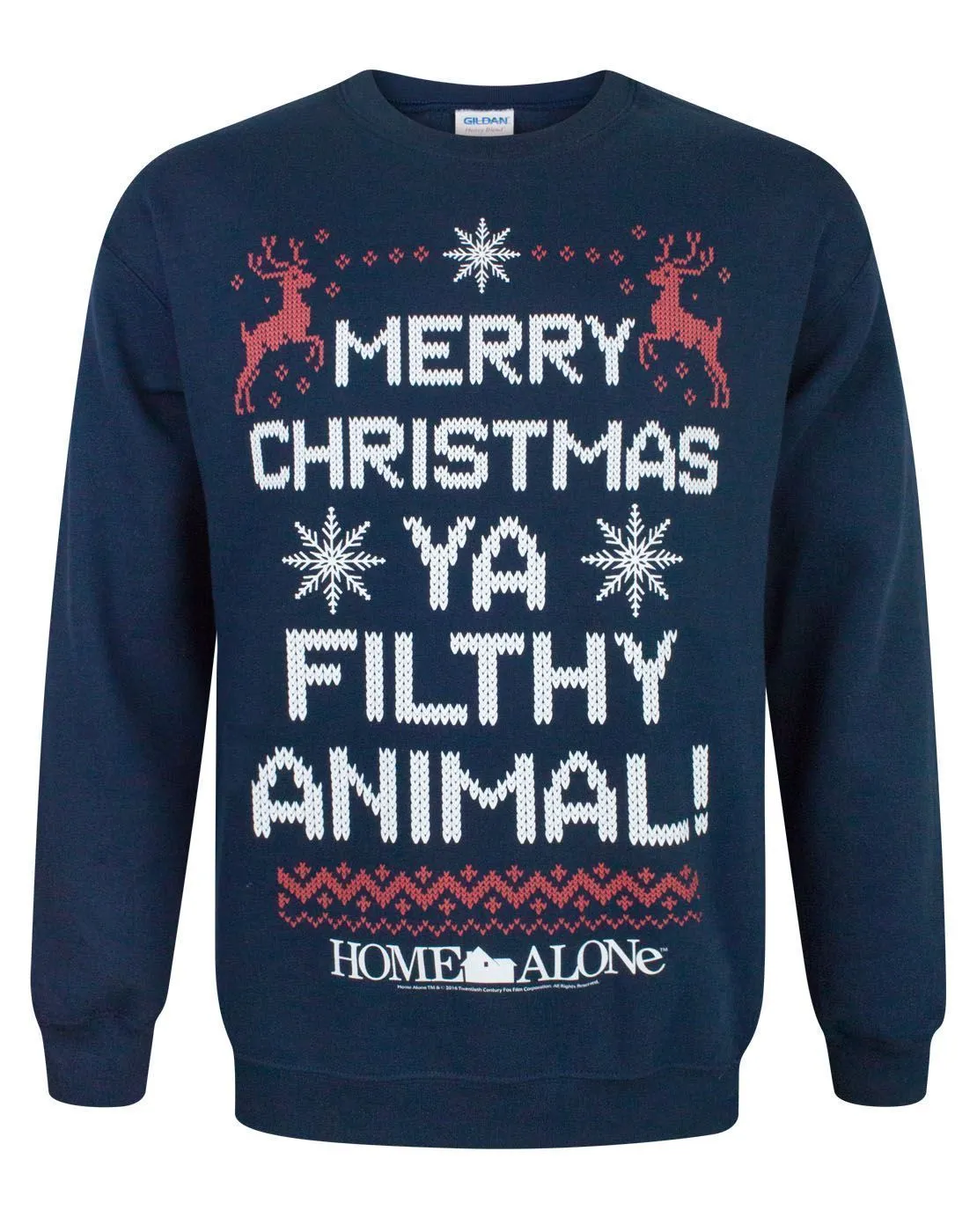 Home Alone "Merry Christmas Ya Filthy Animal" Men's Navy Christmas Jumper