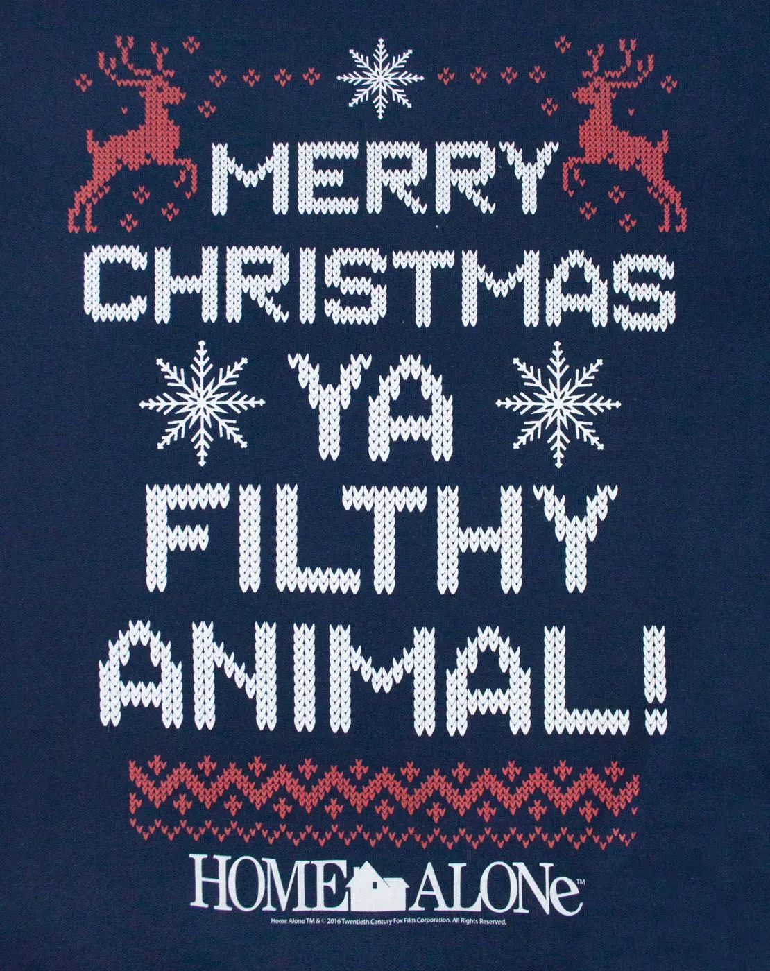 Home Alone "Merry Christmas Ya Filthy Animal" Men's Navy Christmas Jumper