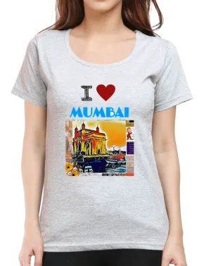 I Love Mumbai T Shirt for Women D50