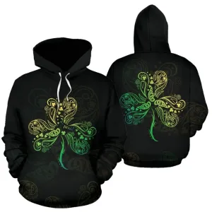 Irish Saint Patrick's Day Shamrock Celtic Cross All Over Print Hoodie For Men & Women Colorful