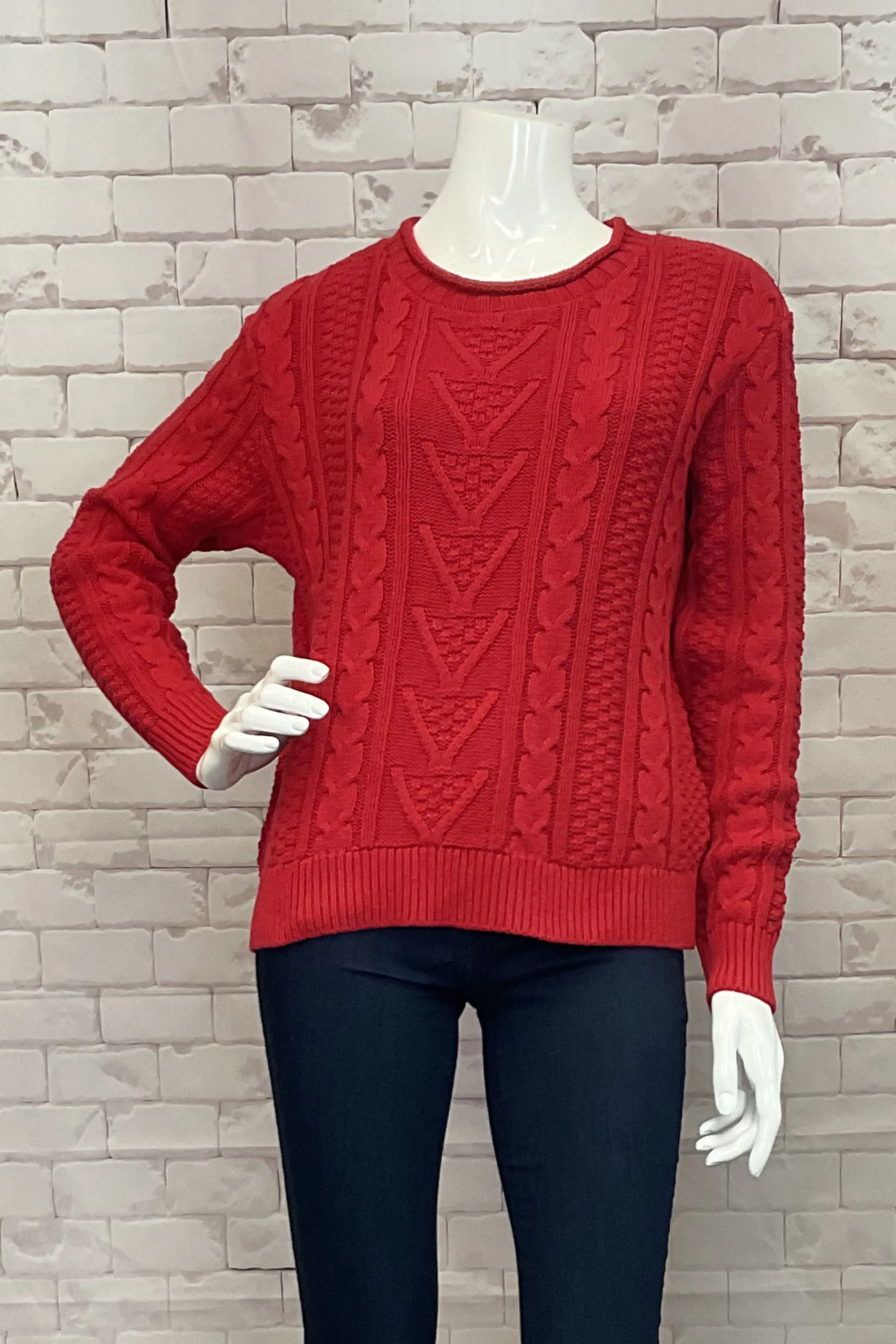 JENNIFER CABLE ROLL NECK SWEATER