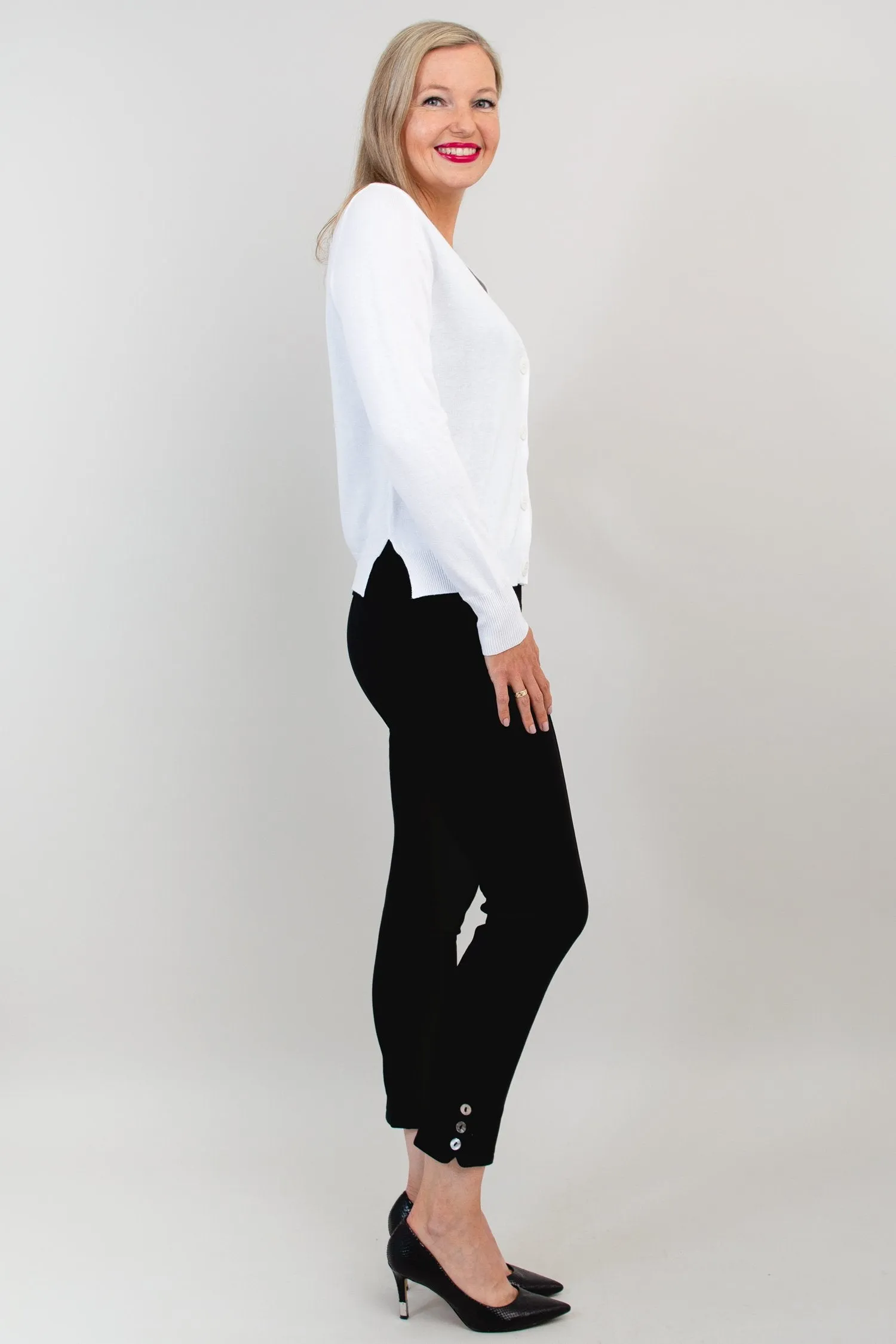 Jessica Sweater, White, Bamboo Cotton