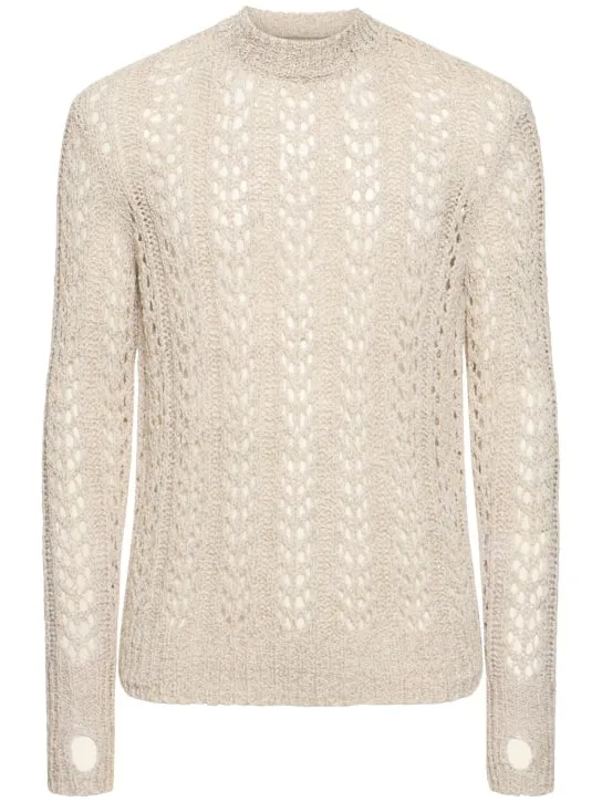 J.L-A.L   Redos cotton blend open knit sweater 