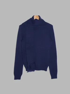 Joe Casely-Hayford navy wool scarf neck jumper - mens unisex S