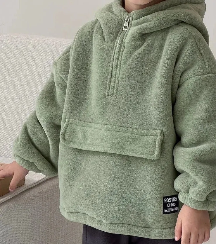 Kids' Cozy Half-Zip Fleece Hoodie