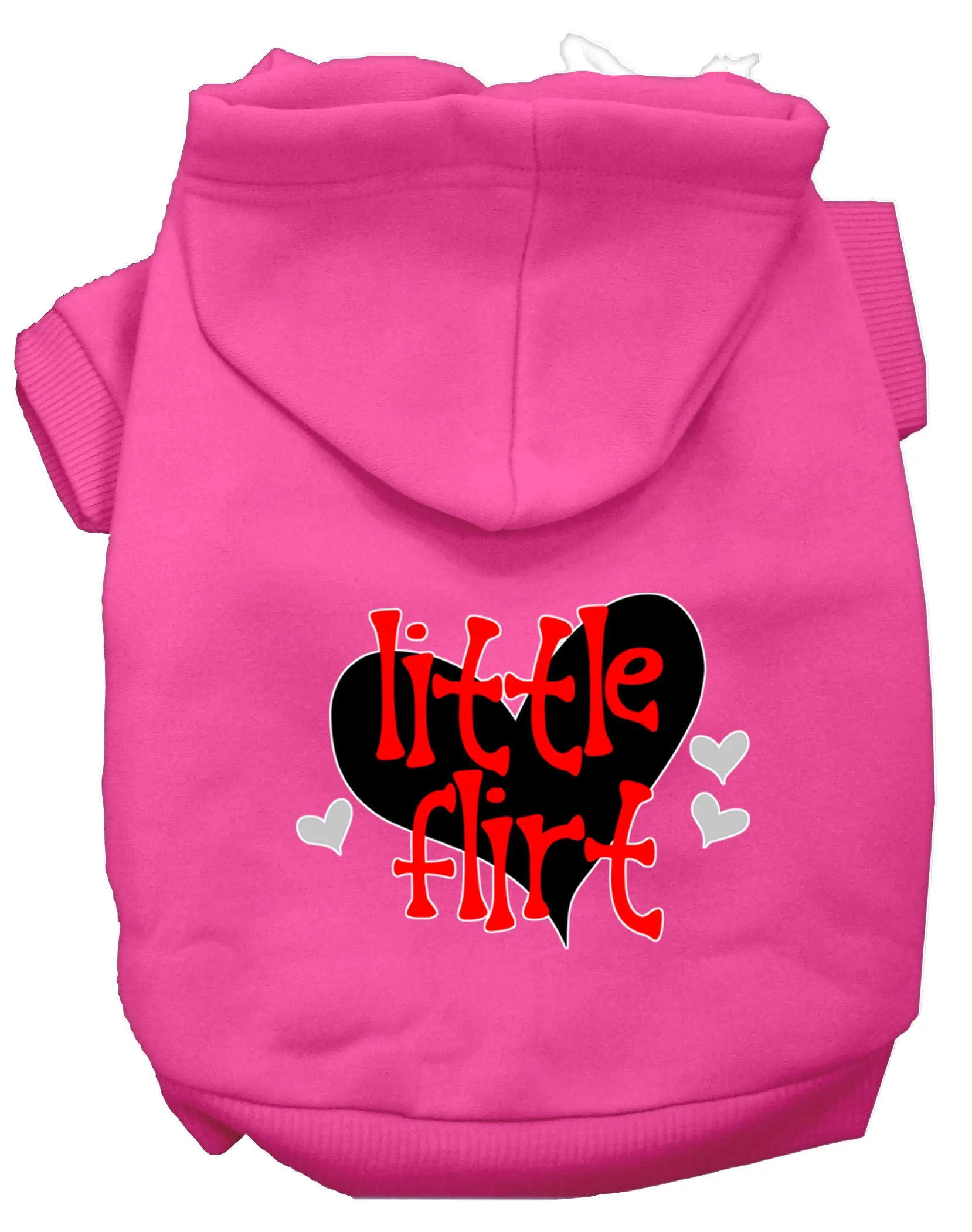 Little Flirt Screen Print Dog Hoodie Bright Pink Xs