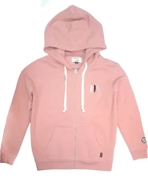 <A 000a109o>Fungolia Big Hood Fleece Zip Hoodie - WBF feathers (Dusty Pink)