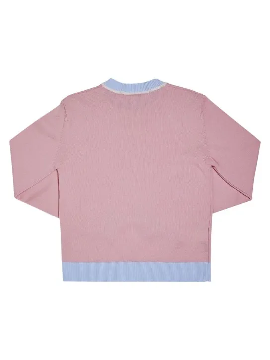 Marni Junior   Contrasting color cotton knit sweater 