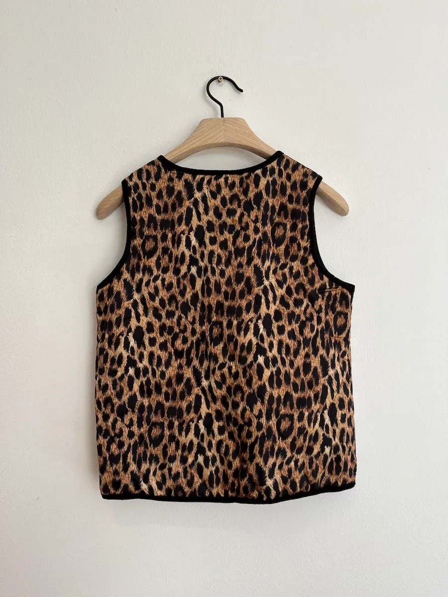 MARTA DU CHATEAU LEOPARD BOW GILET