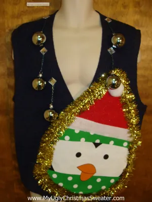 Mens Funny 3D Ugly Xmas Sweater Vest