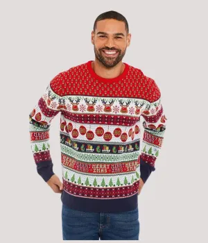 Mens Reindeer Matching Family Christmas Jumper