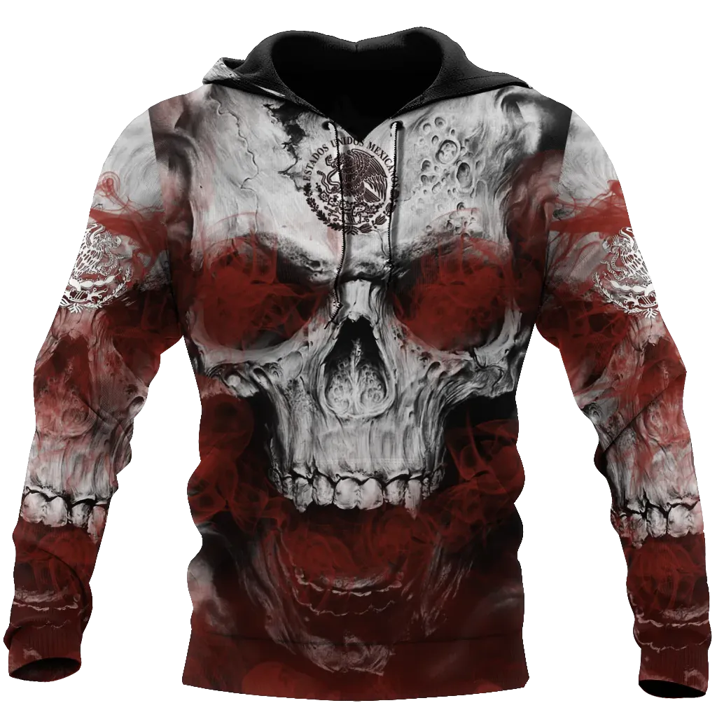 Mexico Skull Unisex 3D Hoodie, Mexican Skeleton Hoodie, Mexico Hoodies 3D Full Print