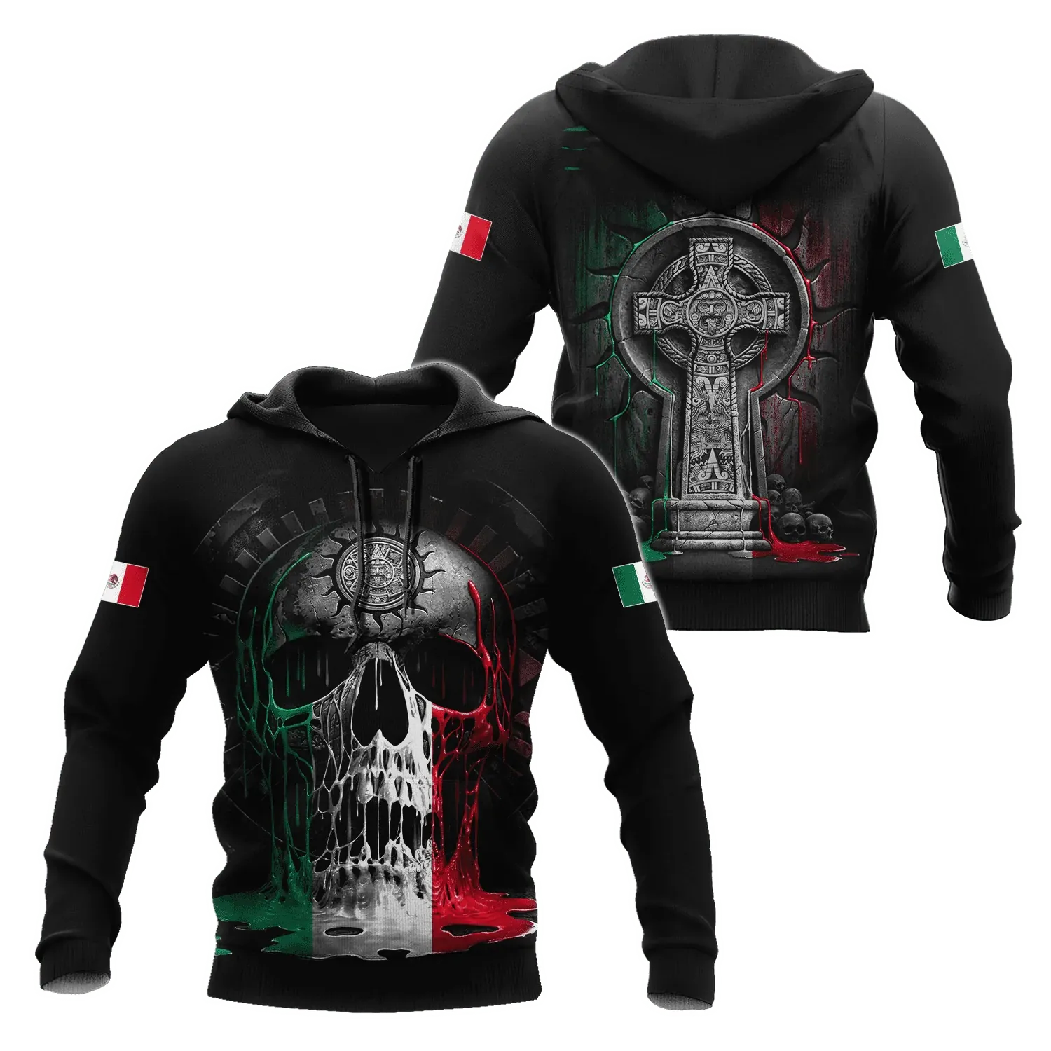 Mexico Skull Unisex 3D Hoodie, Mexican Skeleton Hoodie, Mexico Hoodies 3D Full Print