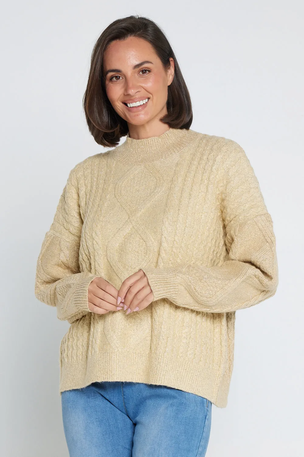 Miranda Cable Knit Jumper - Sand