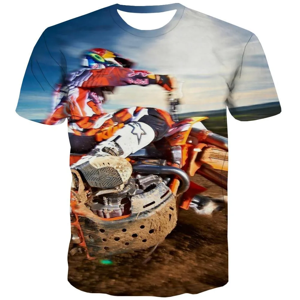 Motocross T-shirt Men motorcycle Tshirt Anime Offroad T-shirts 3d Short Sleeve