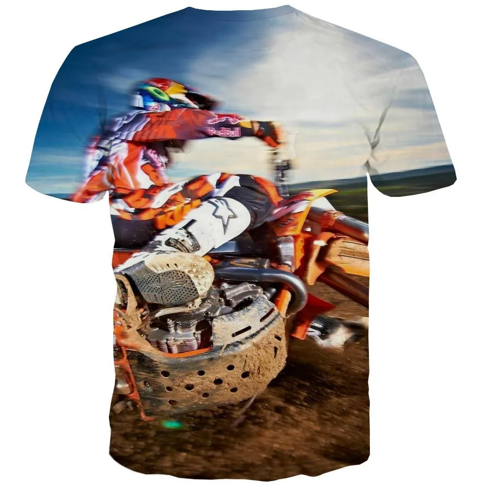 Motocross T-shirt Men motorcycle Tshirt Anime Offroad T-shirts 3d Short Sleeve