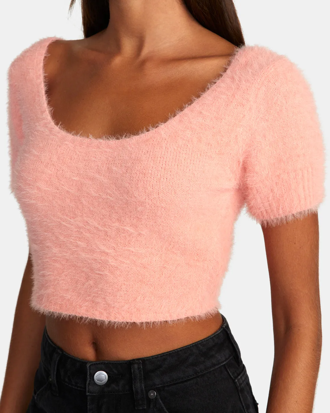 Murray Cropped Sweater - Coral