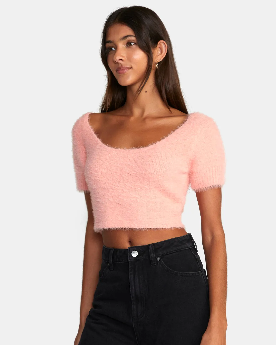 Murray Cropped Sweater - Coral