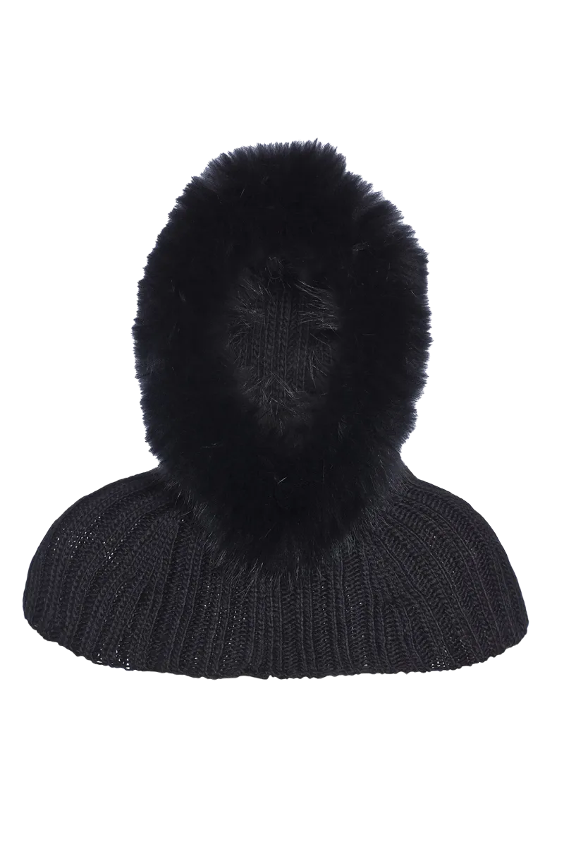 Naomi Hooded Scarf - Fur Trimmed