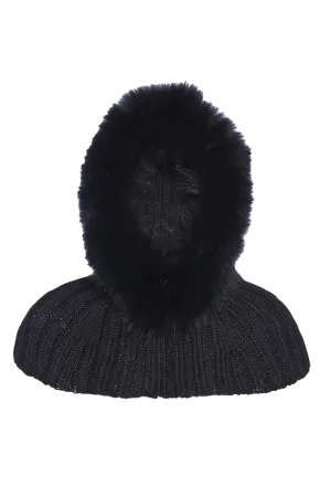 Naomi Hooded Scarf - Fur Trimmed