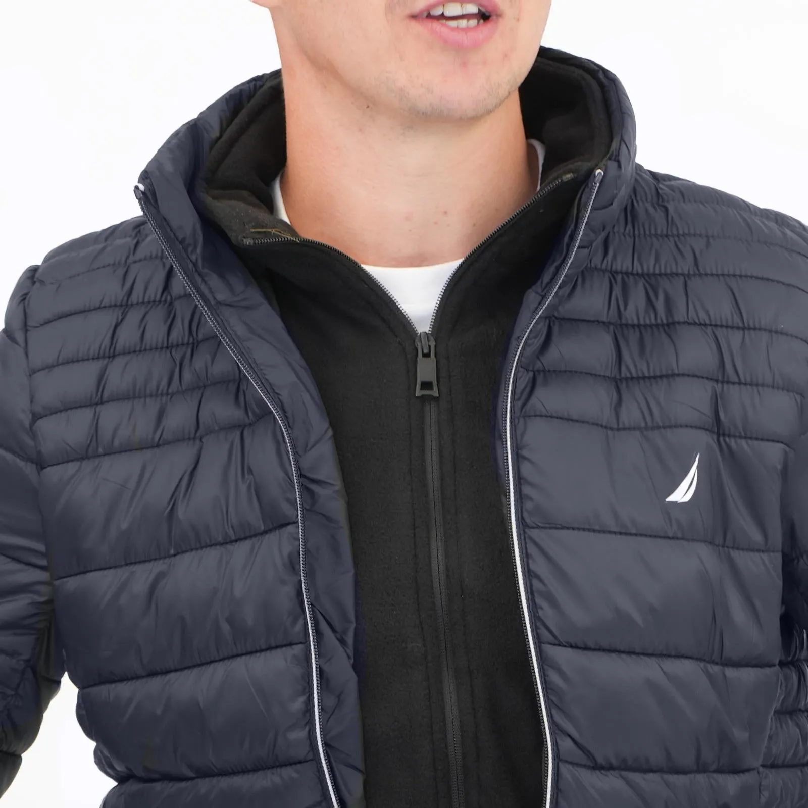 Nautica Performance Double Zip Puffer Jacket Navy