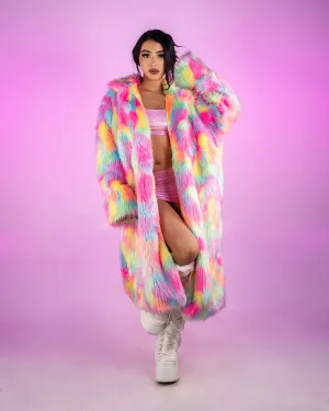 Neon Dreams Unisex Faux Fur Coat