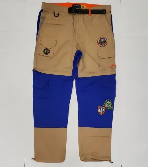 Nwt Polo Ralph Lauren Khaki/Royal Utility Patches Convertible 2 in 1 Pants