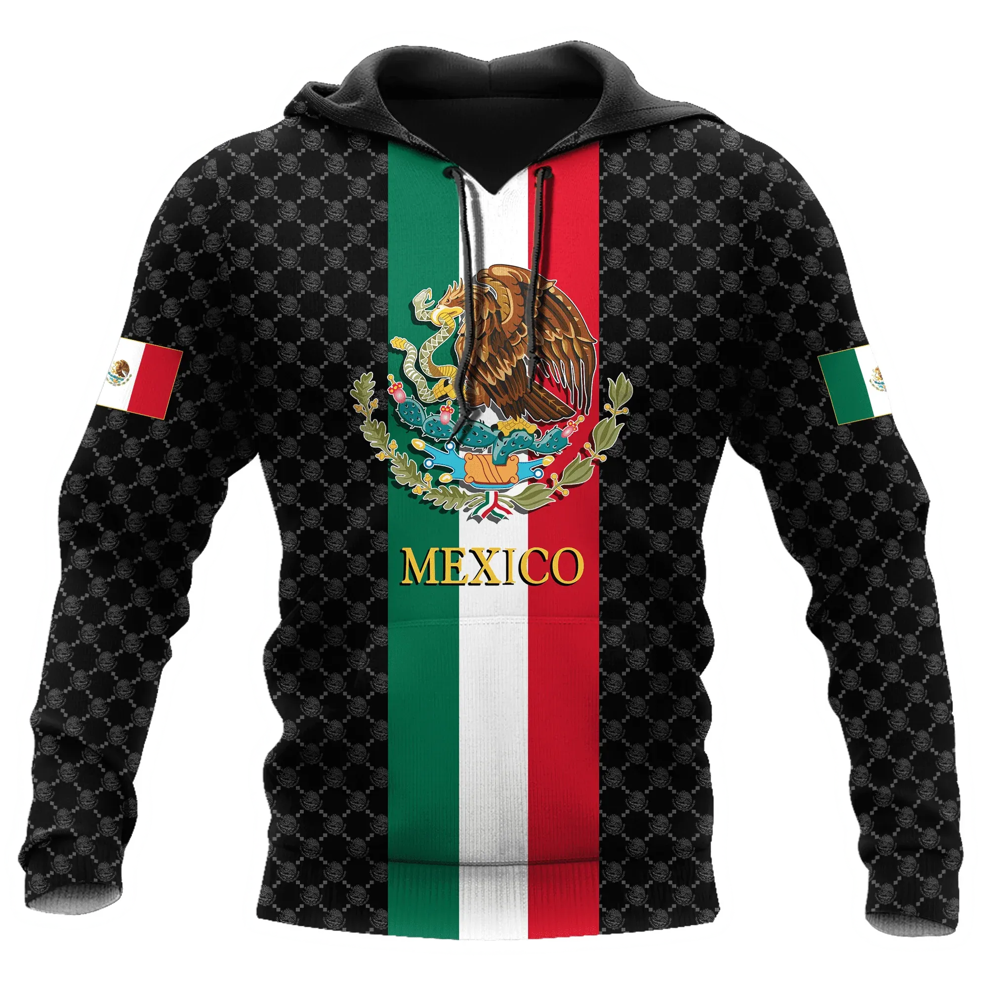 Personalized Mexico Scartch All Over Printed Unisex Hoodie, 3D Mexican Men Hoodie, Mexico Gift