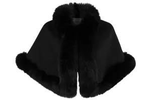 Pinto Ranch Cashmere & Fox Fur Stole - Black