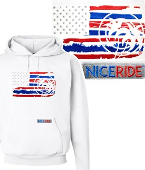 "Strong Faded" White Pullover Hoodie For Men And Women