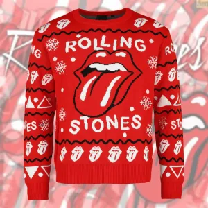 Rolling Stone Ugly Christmas Sweater, Unisex Rolling Stone Christmas Sweater