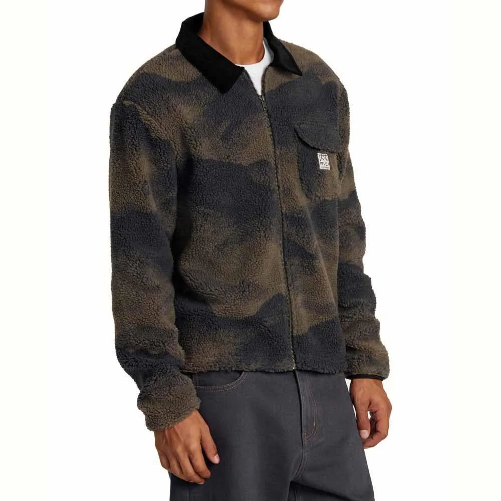 RVCA Walker Sherpa Fleece Jacket Blue Haze