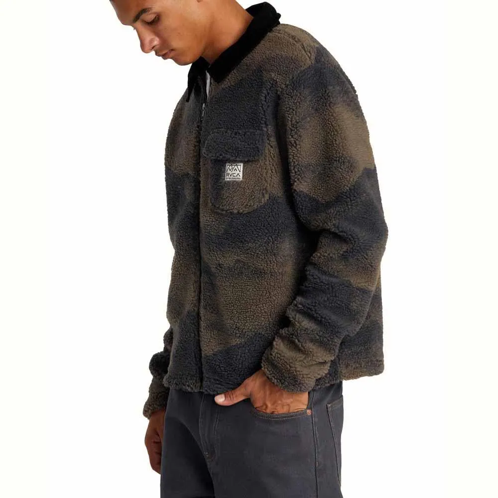 RVCA Walker Sherpa Fleece Jacket Blue Haze