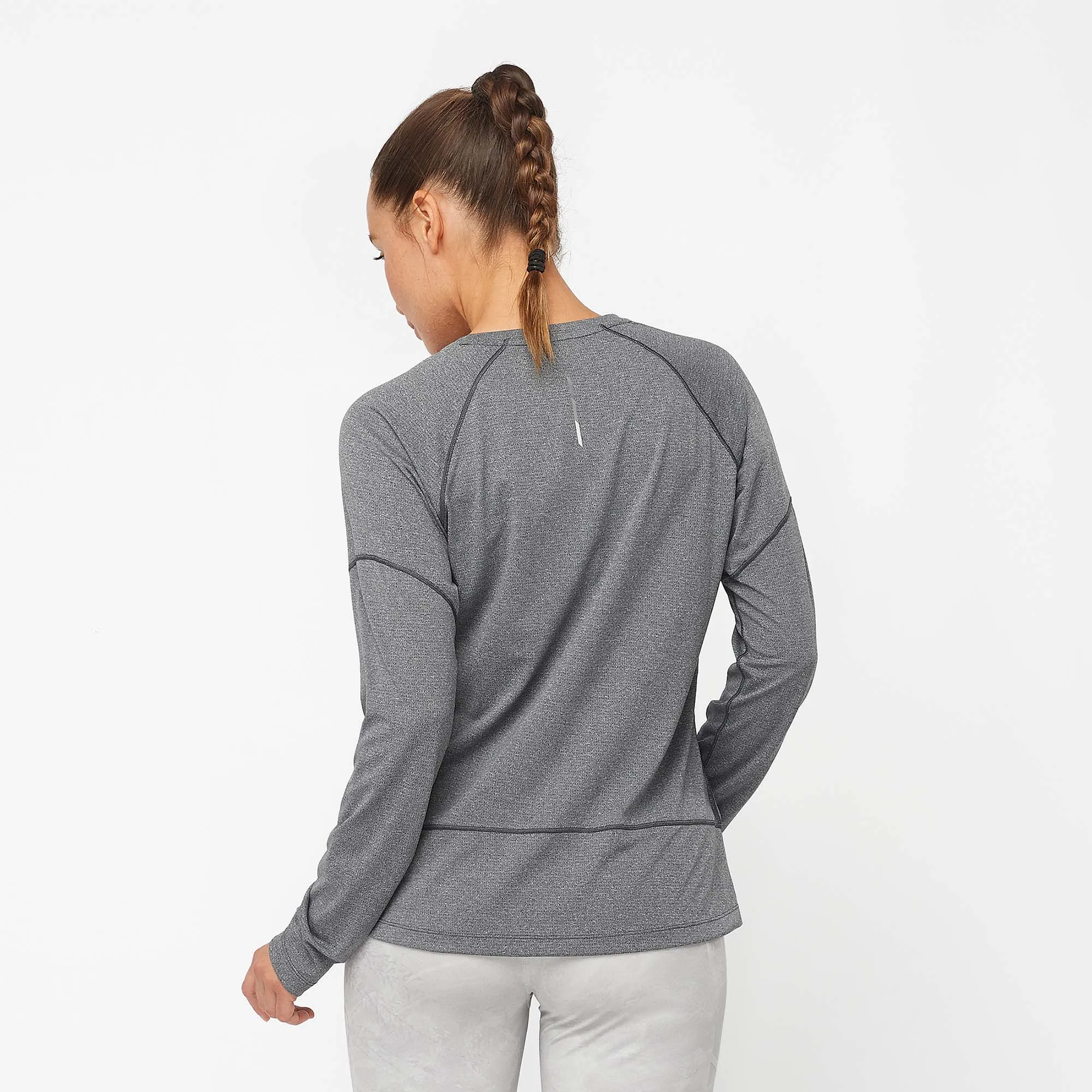 Salomon | Women's Cross Run Long Sleeve T-Shirt - Deep Black/Heather