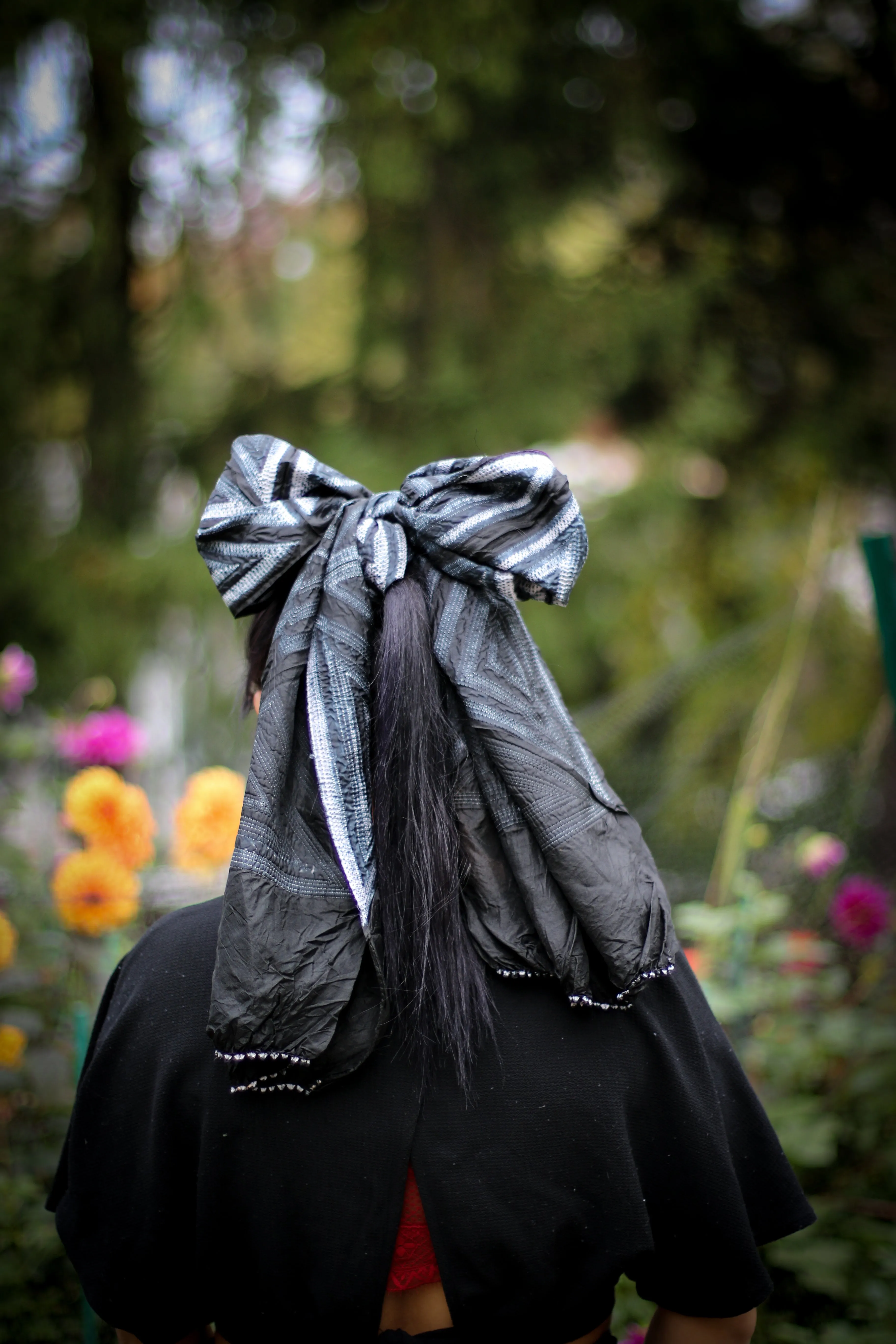 Silk Shibori Grey Scarf