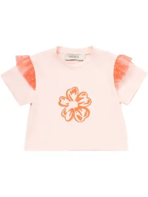 Simonetta   Cotton jersey &amp; tulle t-shirt 