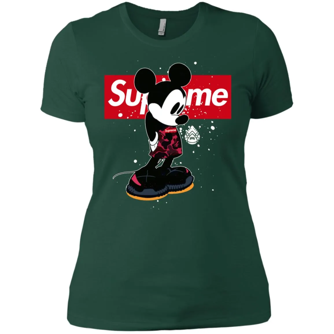 Supreme Mickey Babe Cute Love T-shirt Women Cotton T-Shirt