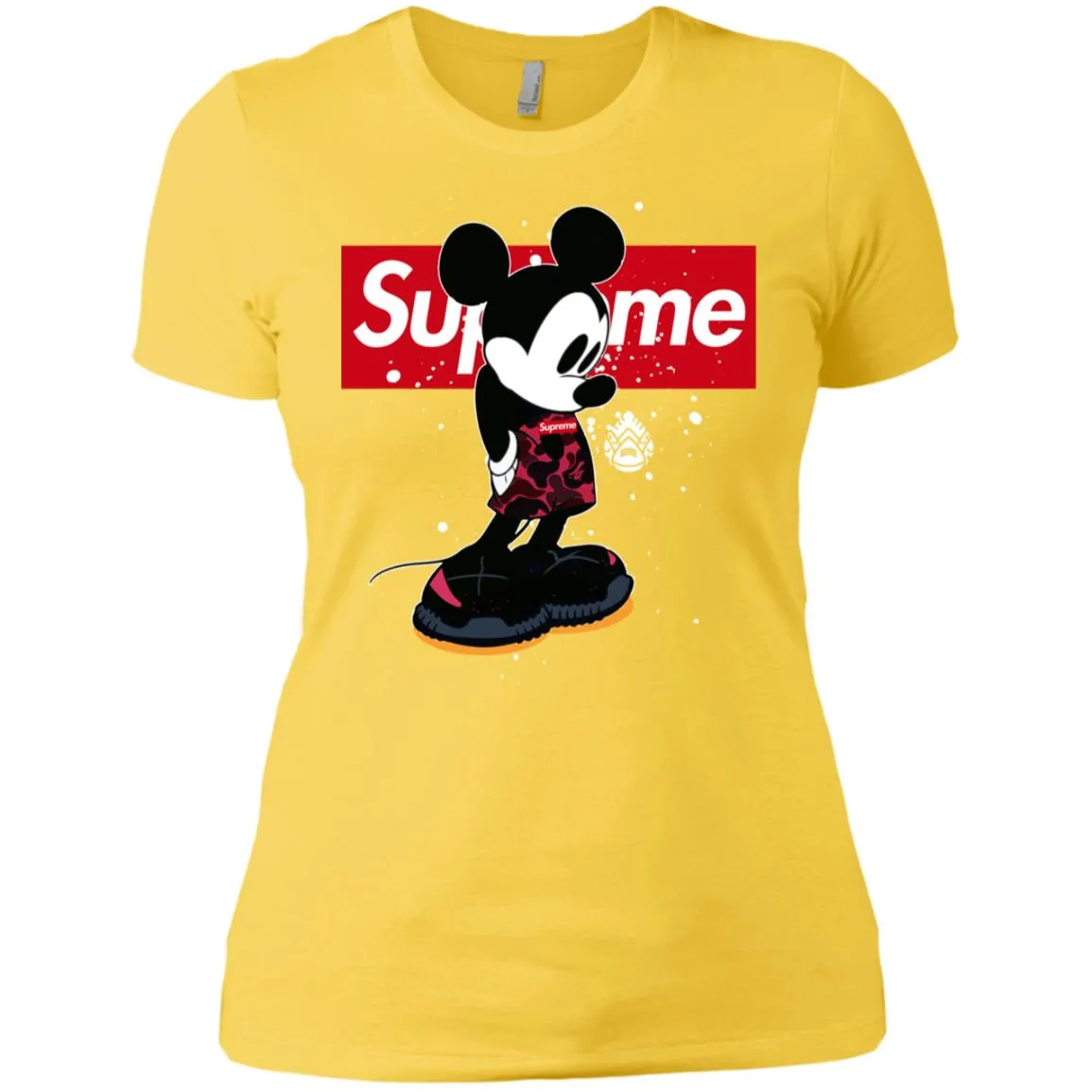 Supreme Mickey Babe Cute Love T-shirt Women Cotton T-Shirt