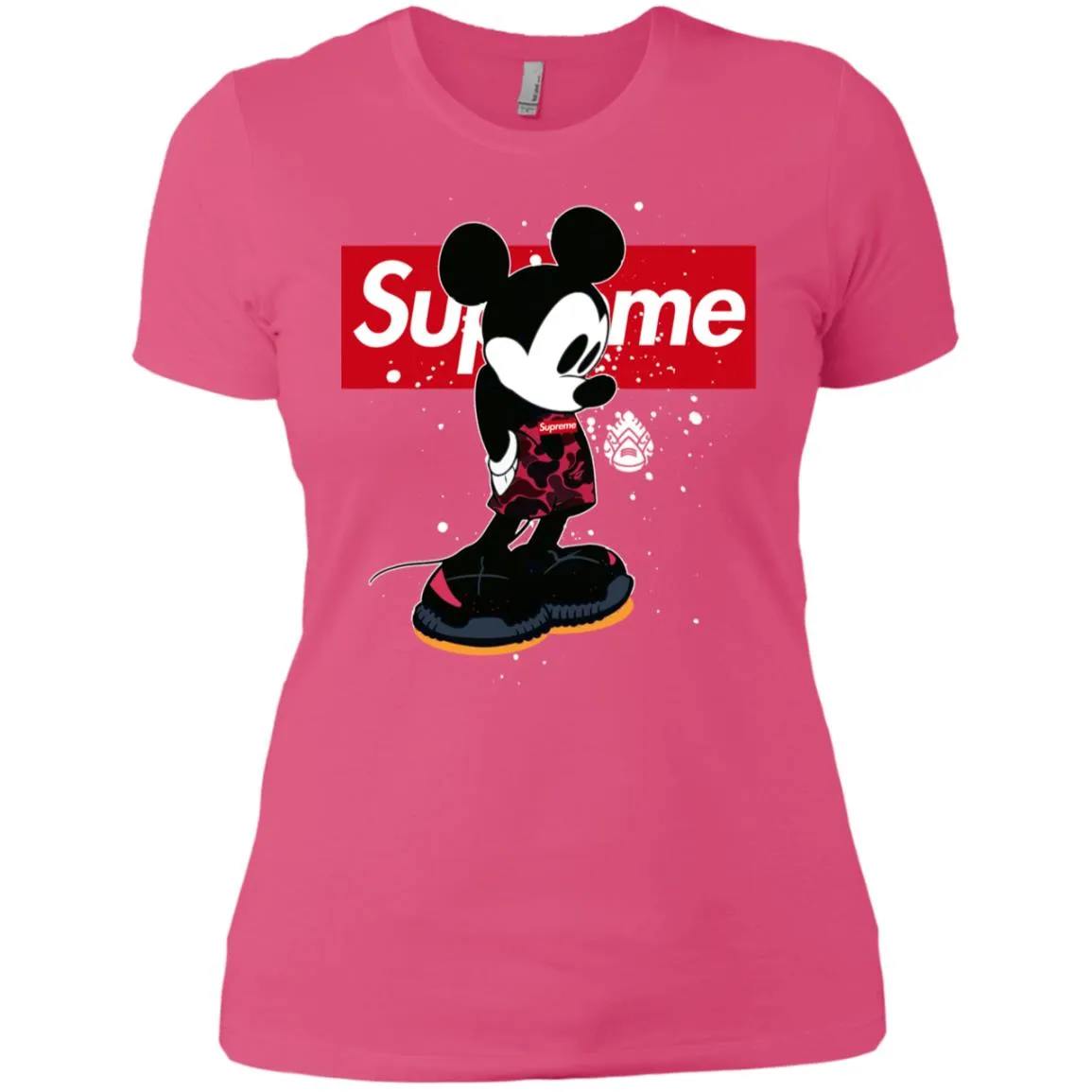 Supreme Mickey Babe Cute Love T-shirt Women Cotton T-Shirt