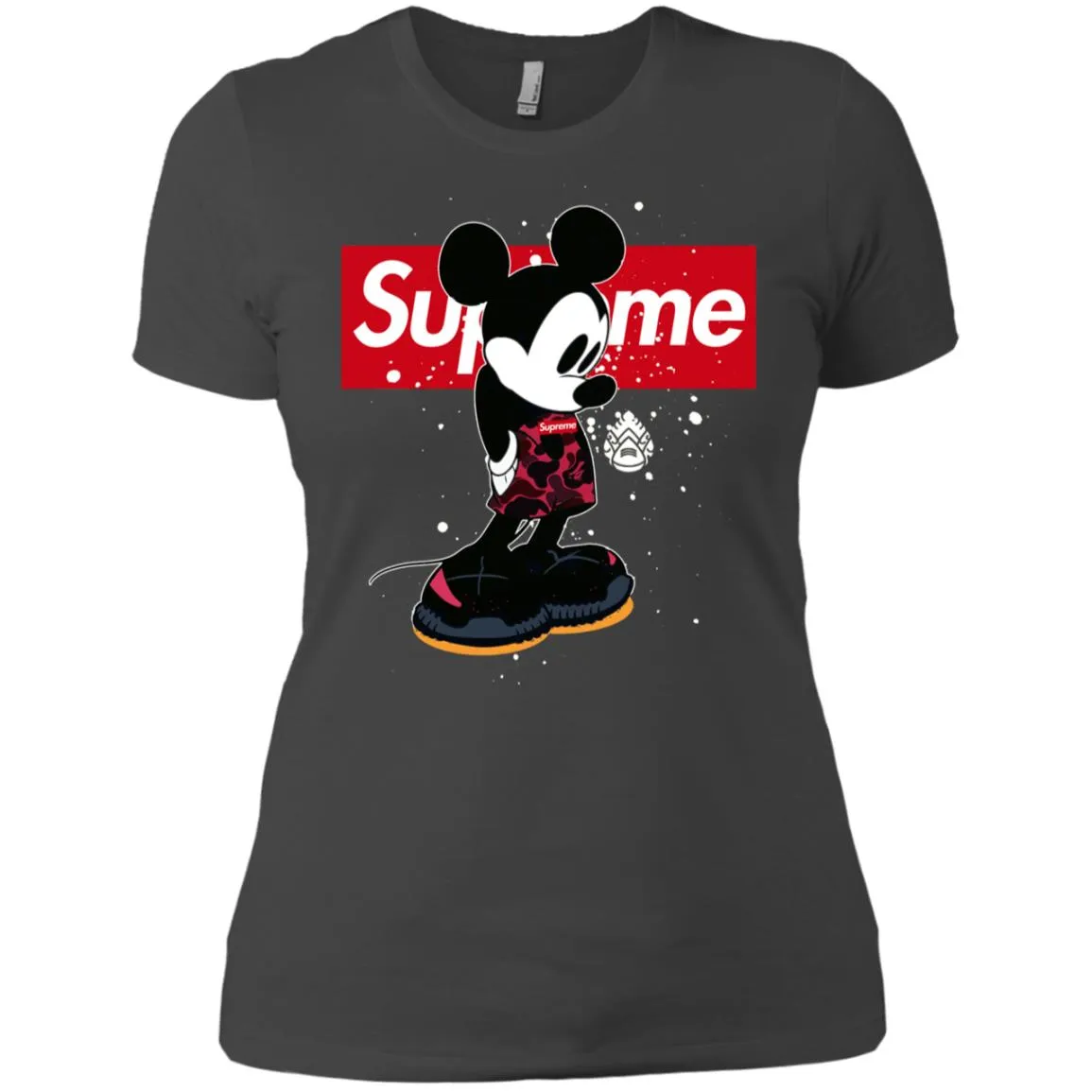 Supreme Mickey Babe Cute Love T-shirt Women Cotton T-Shirt