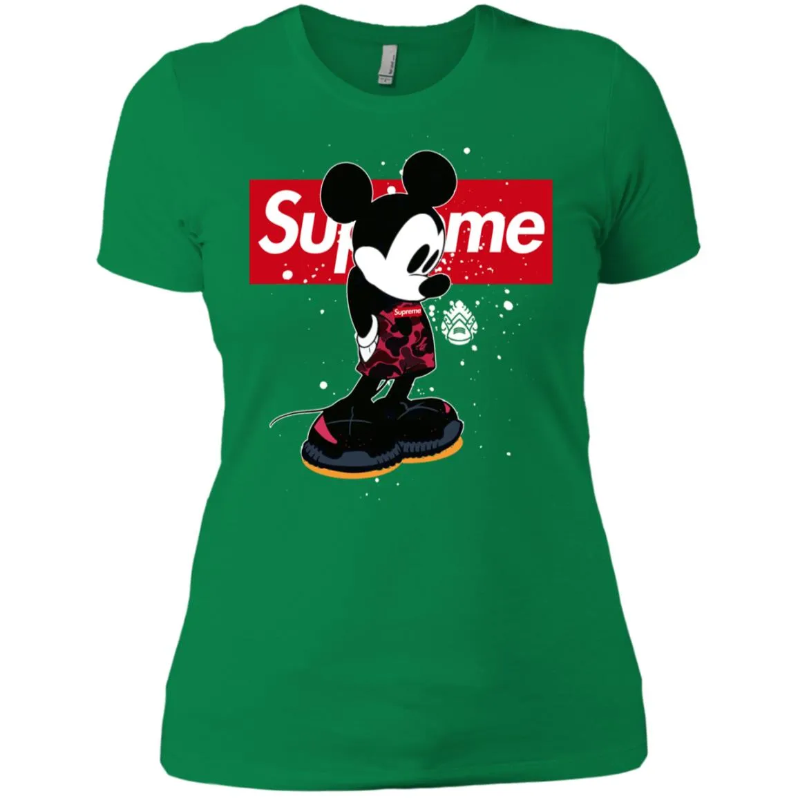 Supreme Mickey Babe Cute Love T-shirt Women Cotton T-Shirt