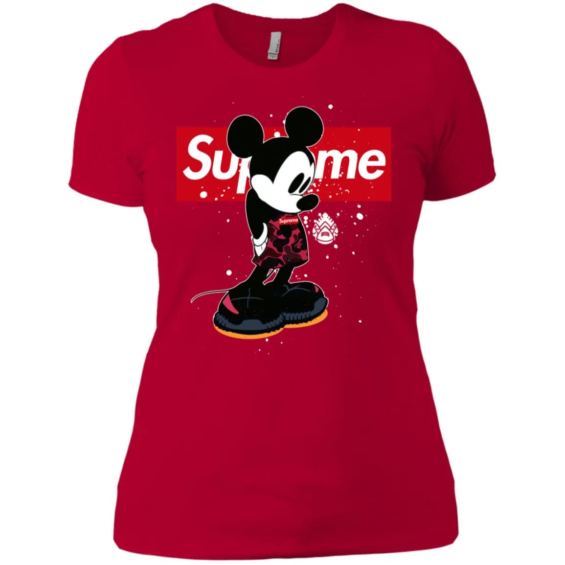 Supreme Mickey Babe Cute Love T-shirt Women Cotton T-Shirt