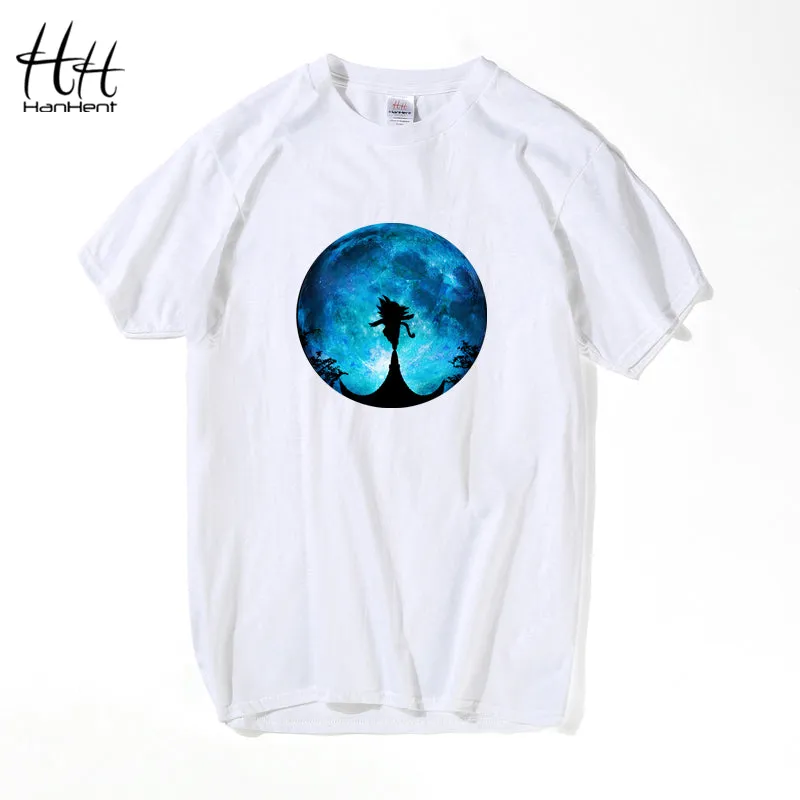 T-shirts HanHent Beat Goku Moon Print Men Fashion