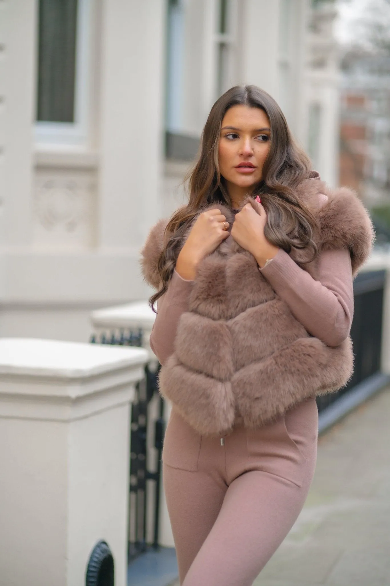 Taupe Premium Faux Fur Gilet