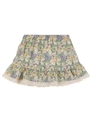 The New Society   Printed linen skirt 