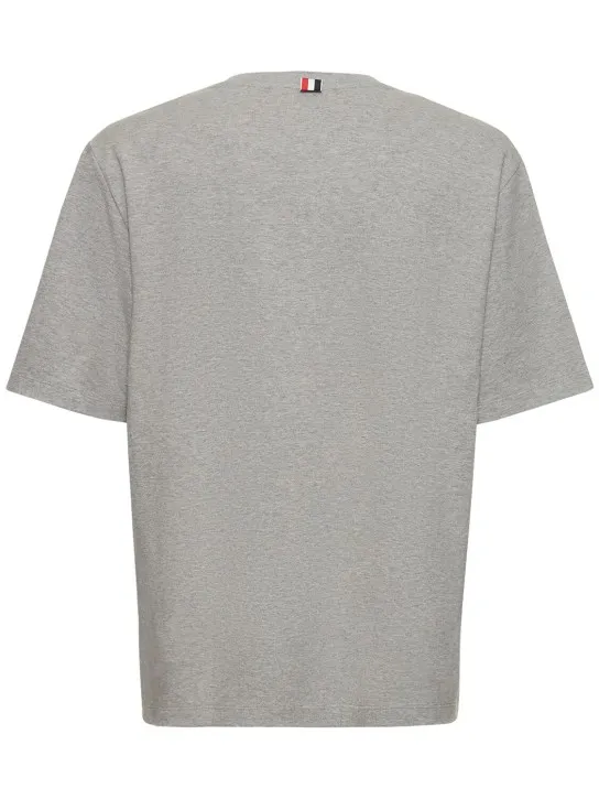 Thom Browne   Cotton jersey t-shirt w/ striped trim 