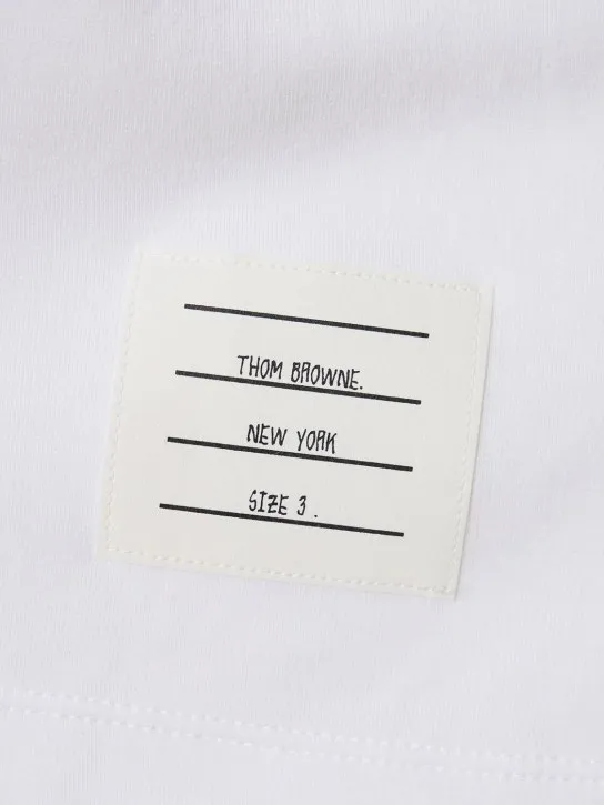 Thom Browne   Cotton jersey t-shirt w/ striped trim 